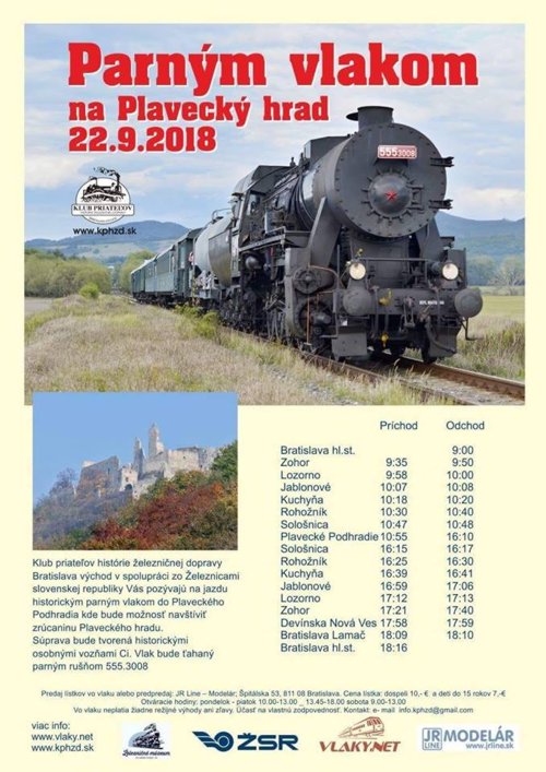Parným vlakom na Plavecký hrad 22.9.2018